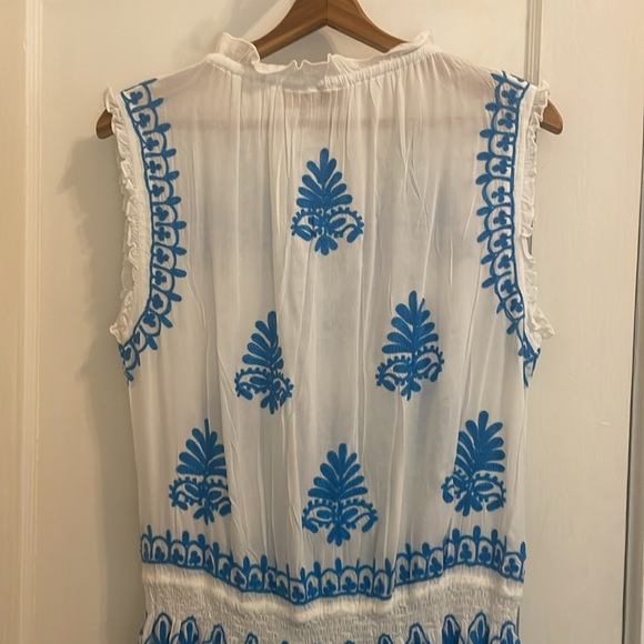 Pranella Celon Blue & White Summer Beach Dress size Large - Picture 10 of 16